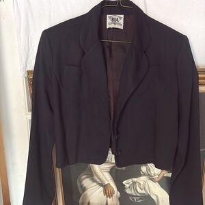 Vintage cropped navy blazer medium